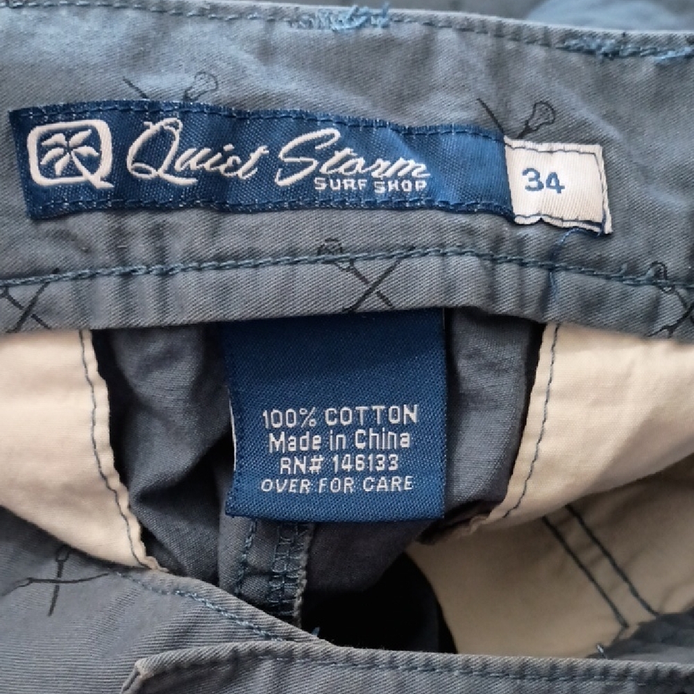 Men's Blue Patterned Pants - Picture 2 of 3